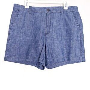 A New Day Blue Chambray Casual Chino Style Shorts Women's Size 12